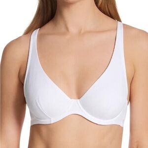 Simone Perele Eugenie Full Coverage Plunge Bra in White Size 32F NWOT
